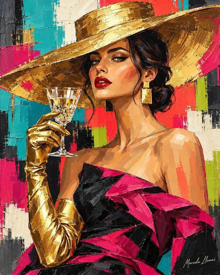 Brindis, obra de figura de la colección Gretta Living