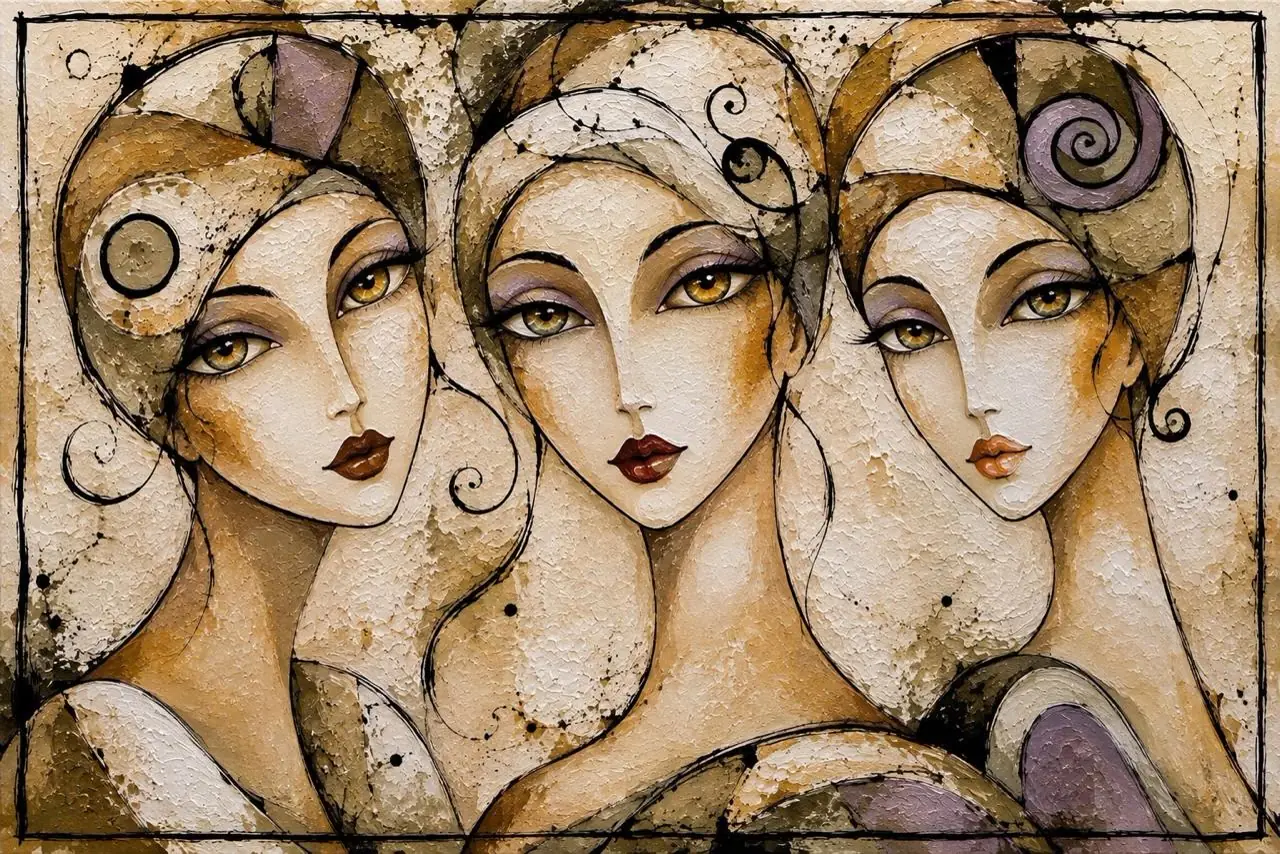 Tres hermanas, obra de figura de la colección Gretta Living