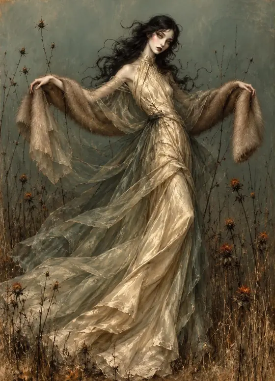Viento de cardos, obra de figura de la colección Gretta Living