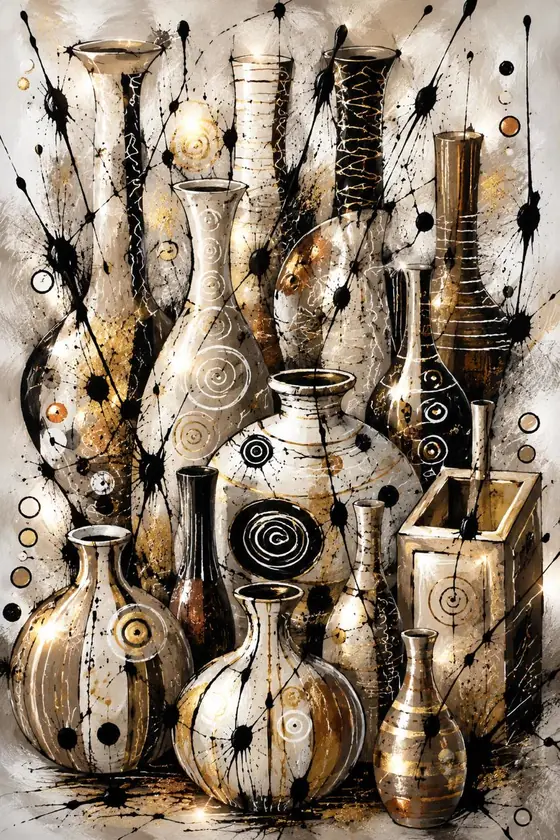 Vasijas, obra de bodegón de la colección Gretta Living